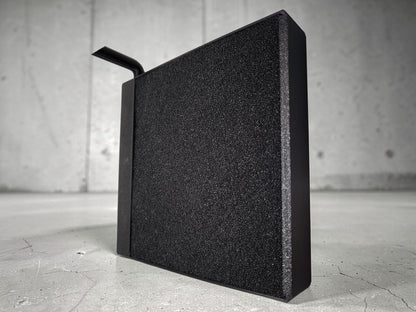 Aquakallax Konkav Matrix Rückwandfilter mit Luftheber und schwarzer Filtermatte, seitliche Ansicht
