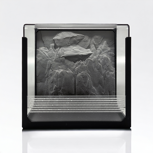 Aquakallax Terrakallax Terrarium mit schwarzem Rahmen, transparenter Front mit Lüftungsöffnungen und grauer Felsrückwand in Frontansicht