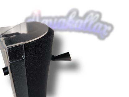 Aquakallax Classic Hamburger Mattenfilter mit PAT MINI, Detailansicht von Filtermatte, Gehäuse und Ausströmer