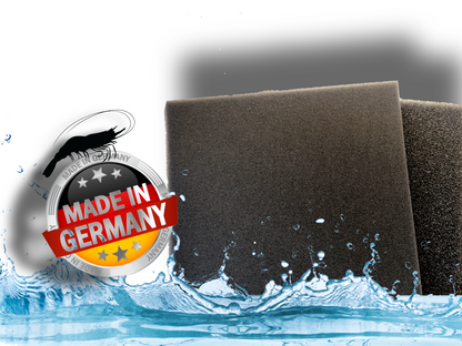 Schwarze Aquakallax Ersatzfiltermatten für Classic HMF mit Made-in-Germany-Hinweis